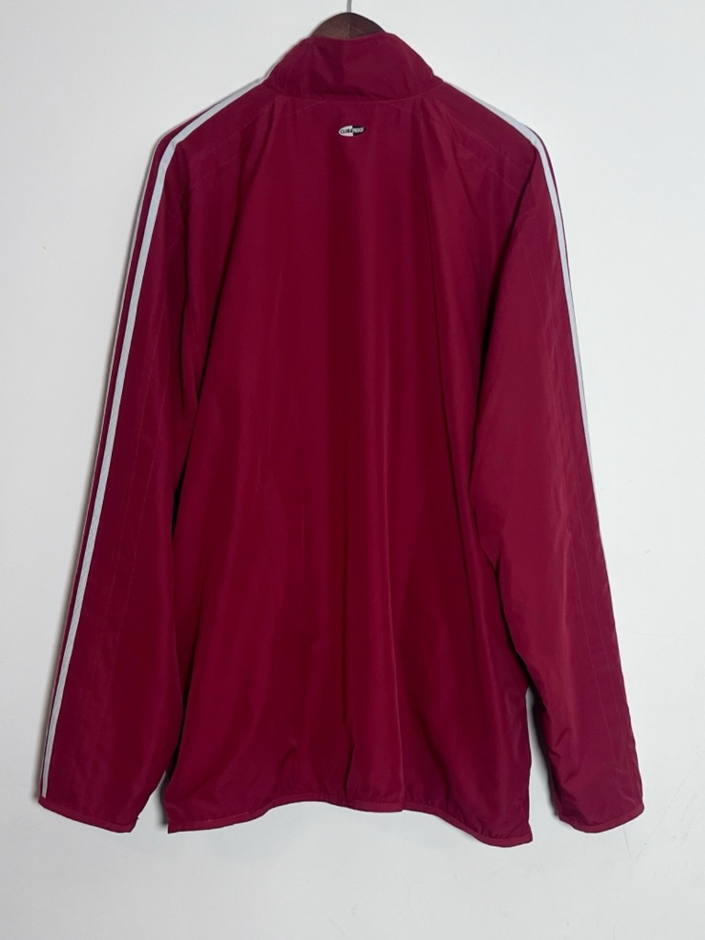 Adidas Men’s Red White Stripe Climaproof Full Zip Windbreaker - Picture 2 of 5